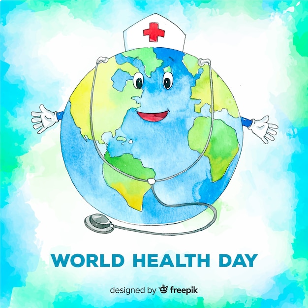 Hand drawn world health day background