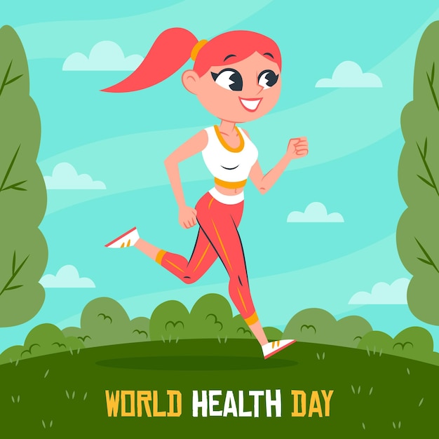 Hand drawn world health day illustration