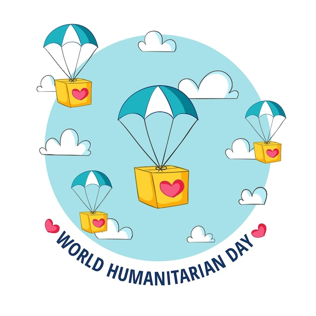 Vector hand drawn world humanitarian day illustration