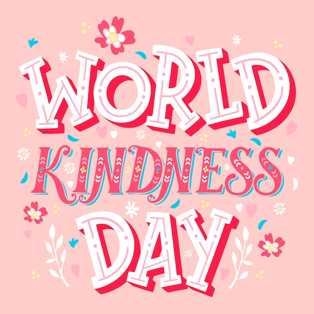 Hand drawn world kindness day lettering collection