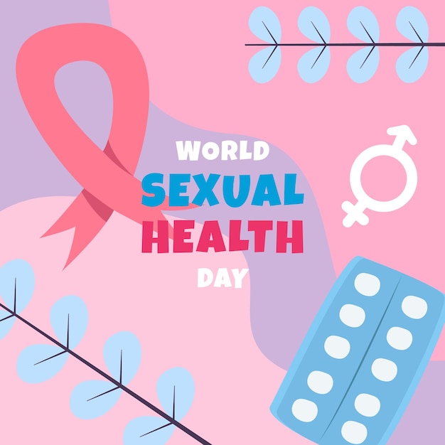 Hand drawn world sexual health day background