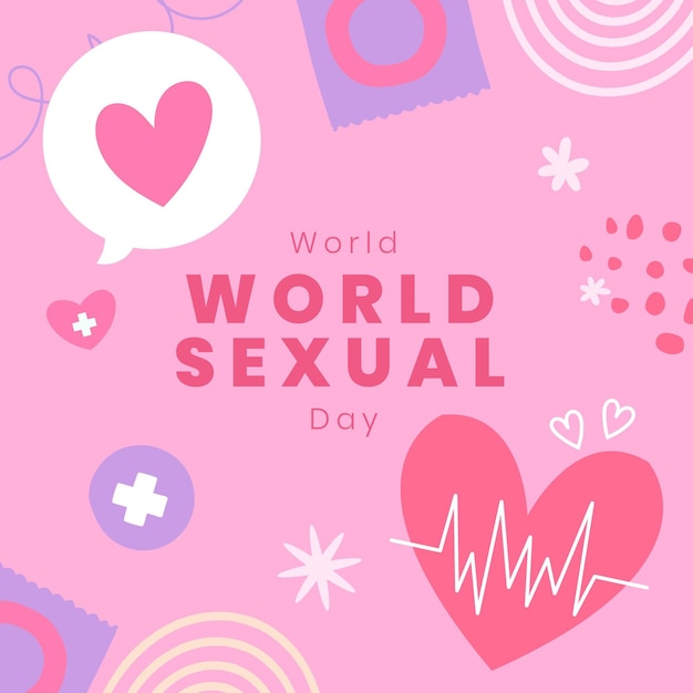 Hand drawn world sexual health day illustration