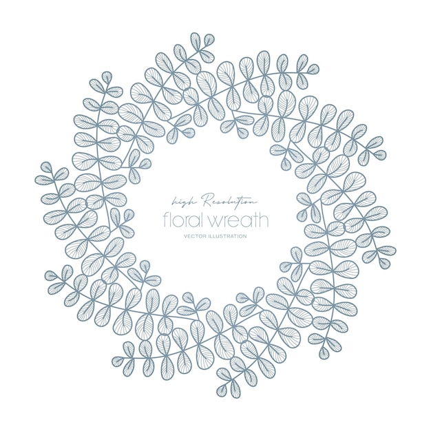 Hand Drawn Wreath Vector Illustration Design