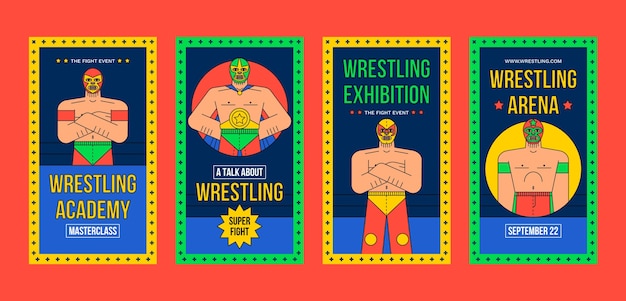 Hand drawn wrestling championship instagram stories