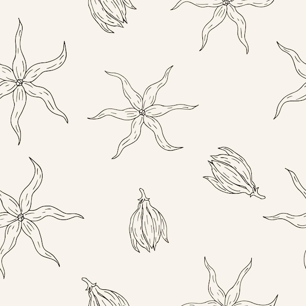 Hand drawn ylang ylang background