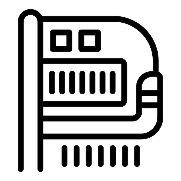 Hand drying equipment icon outline vector Warm airflow blower