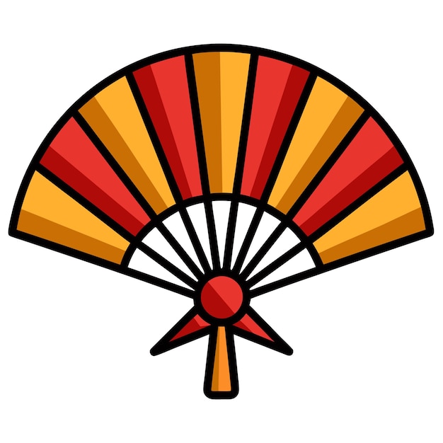 hand fan clipart cartoon style vector illustration