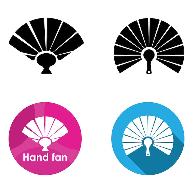 hand fan icon vector template illustration logo design