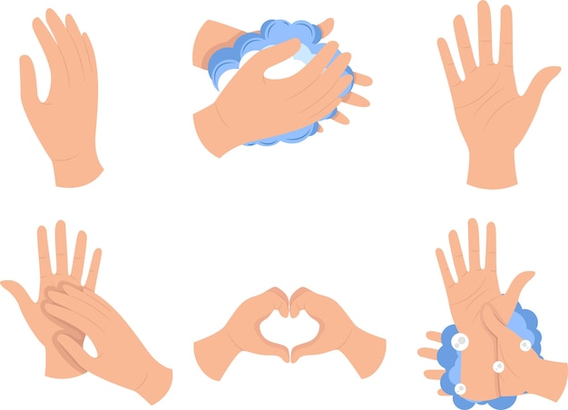 Hand Gesture or Hand Washing Vector Design