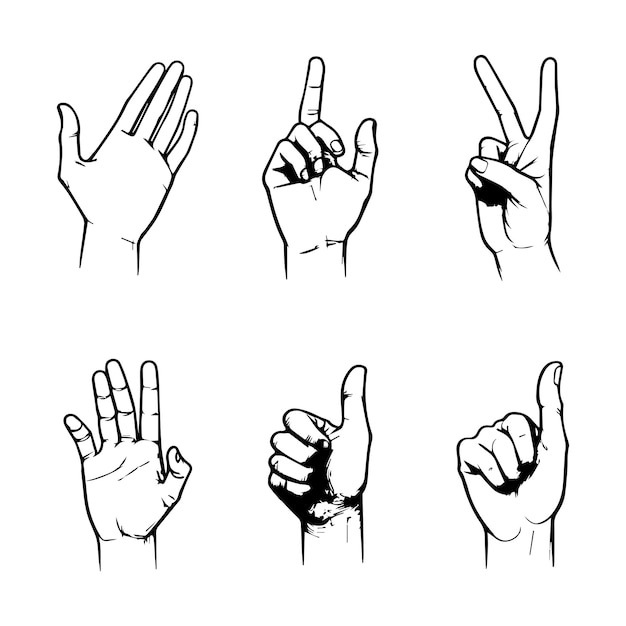 Vector hand gesture poster sketch style