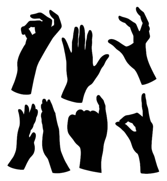 Hand gesture silhouettes