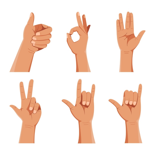 Hand Gestures Illustration