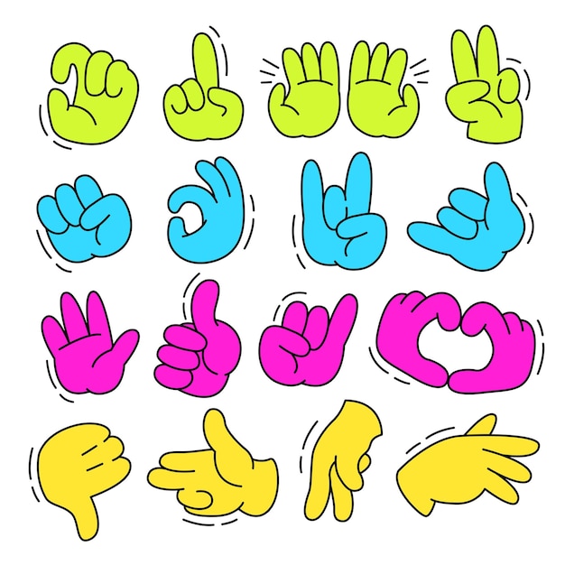 Hand gestures line icon set Included icons as fingers interaction pinky swear forefinger point greeting pinch hand washing and more