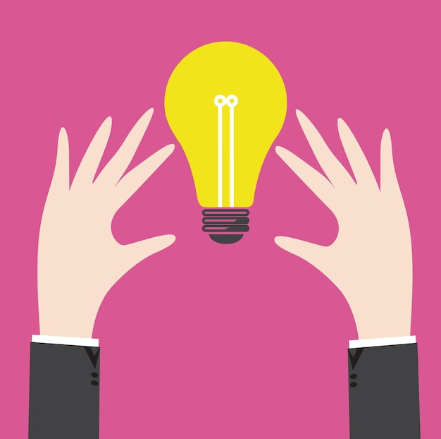 Hand hold idea lightbulb,vector design