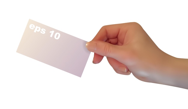 Hand holding a card that says " top 10 " on a white background