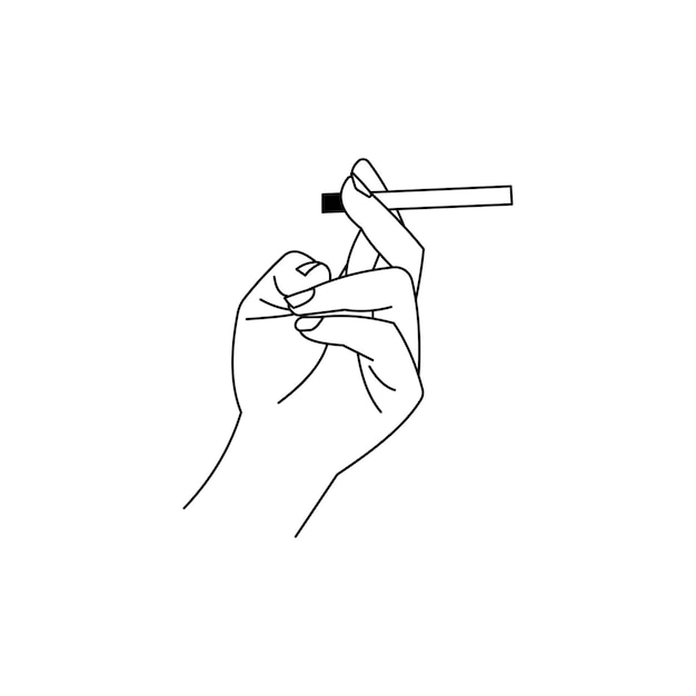 Hand holding cigarette vector illustration