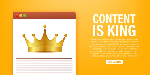 Hand holding Content is the king message Content marketing Cartoon Vector Illustration