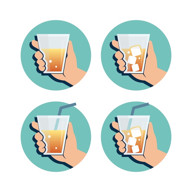 Hand Holding Drink Illustration