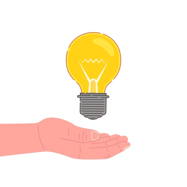 Hand holding an idea lightbulb Vector illustrationxA