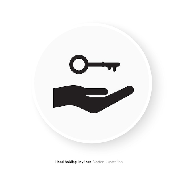 Hand holding key icon design vector illustration