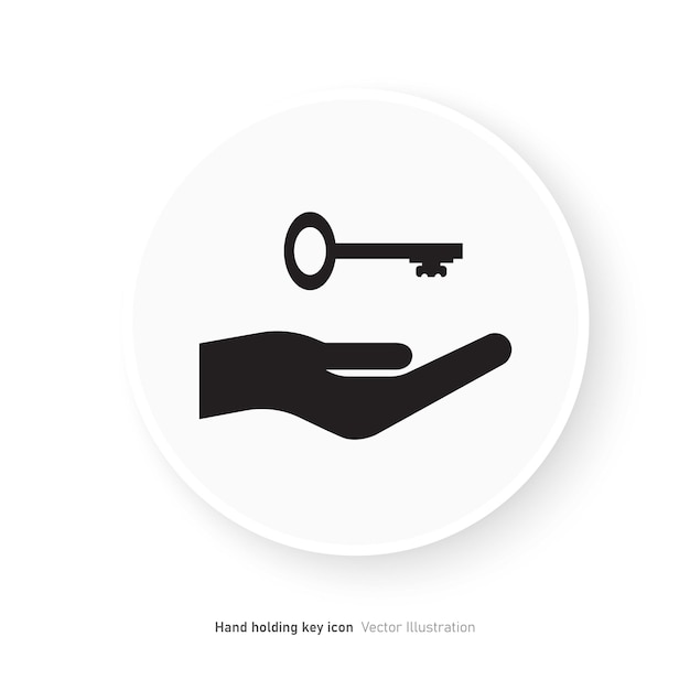 Hand holding key icon design vector illustration