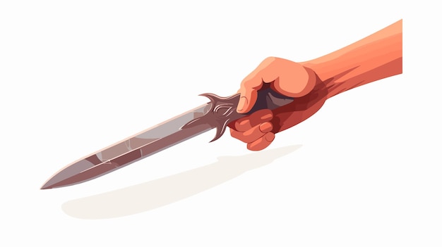 a hand holding a knife with the word  im not sure what it is