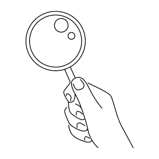 Hand holding magnifying glass