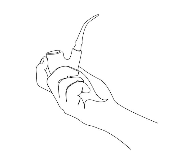 A hand holding a pipe with the word smoke on it