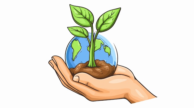 Hand Holding Plant and Watering Plant Icon