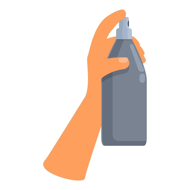 Vector hand holding spray bottle ready to use