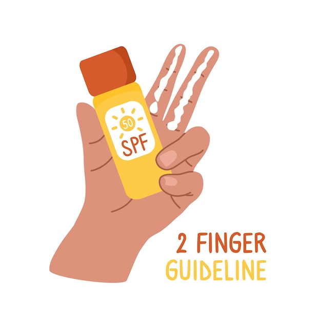 A hand holding a yellow spf product