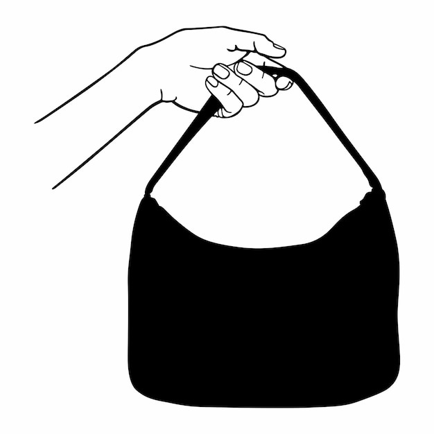 Hand holds a fashionable women purse