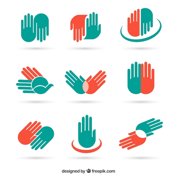 Hand icons and symbols 