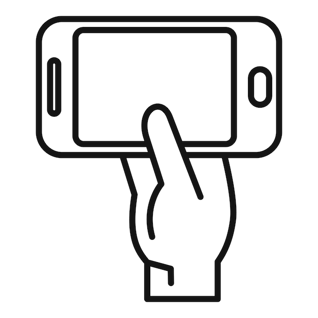 Vector hand is using a mobile phone for communication