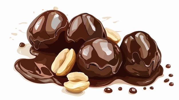 Vector hand lettering chocolate covered peanuts day