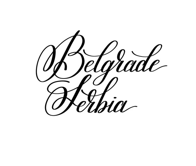 Vector hand lettering the name of the european capital  belgrade serbia for postcard travel poster