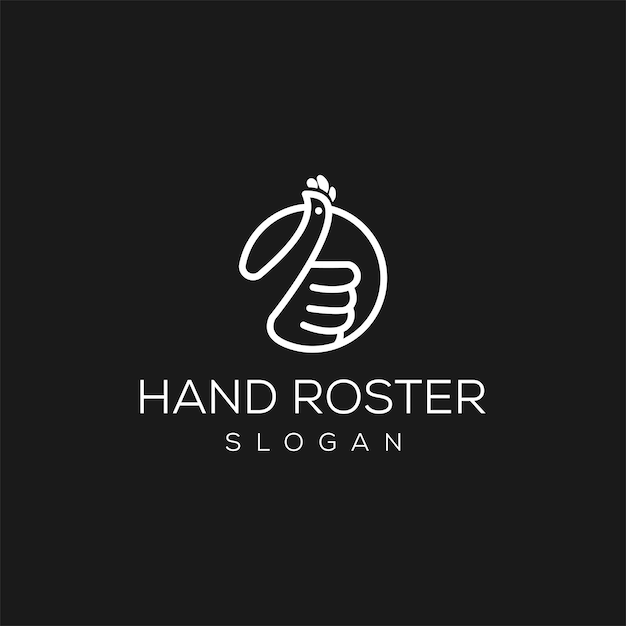 Hand logo and chicken logo template design