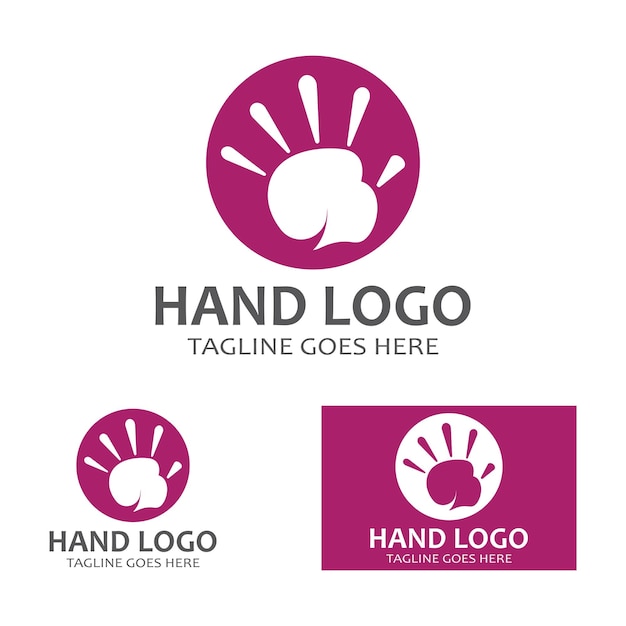 Hand logo icon vector design template illustration