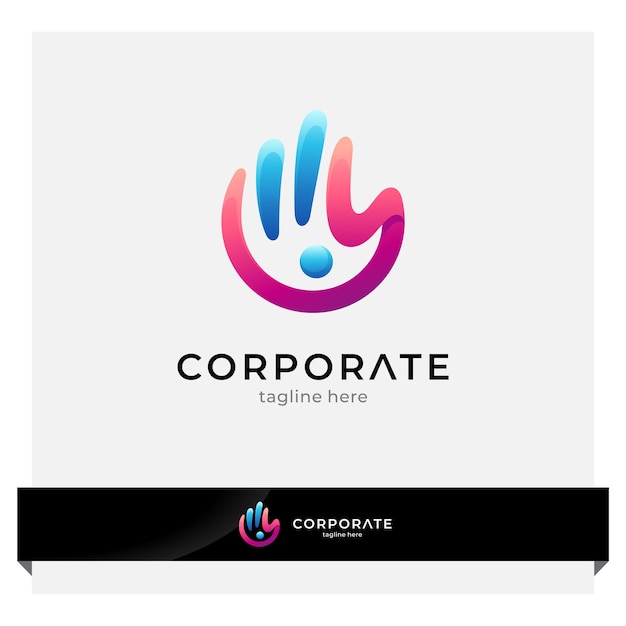 hand logo with people