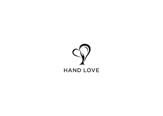 hand love logo design vector illustration