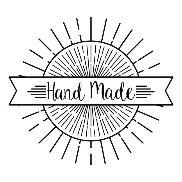 hand made handwriting emblem image