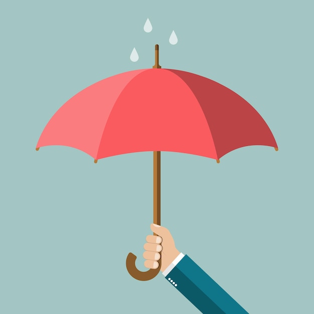 Hand of man holding an umbrella vector illustration