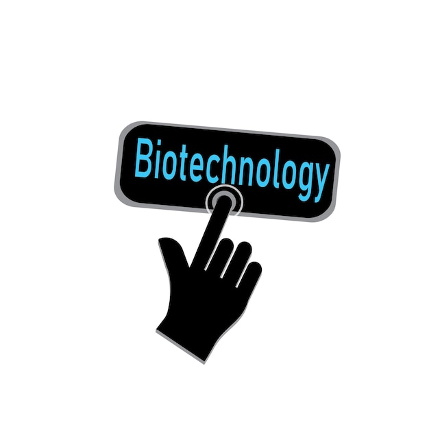 Hand Mouse Cursor Clicks the biotechnology button vector design