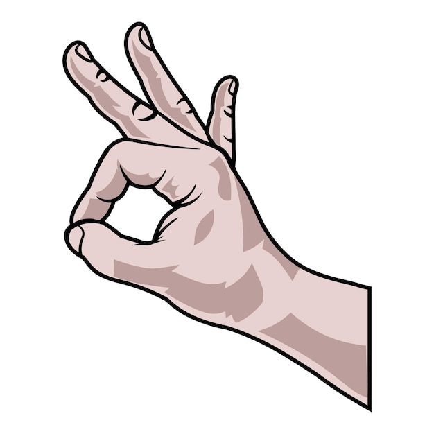 hand ok sign gesture with finger