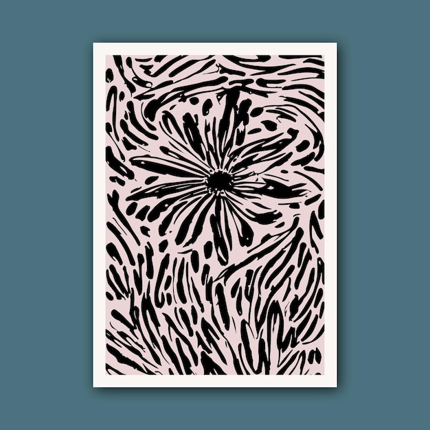 Hand Painted Botanical Paintbrushes Art Floral Line Art Illustration