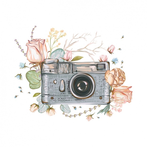 Hand painted camera background