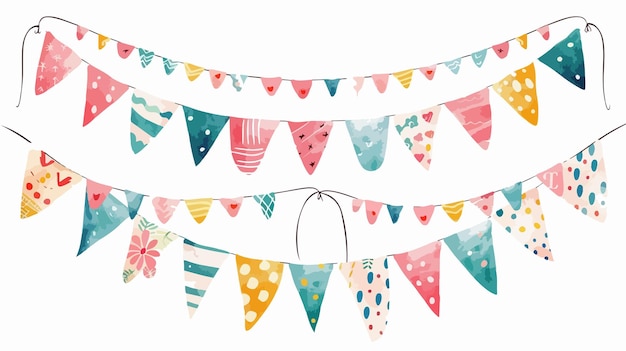 Hand Painted Carnival Garland Hanging Bunting Flags