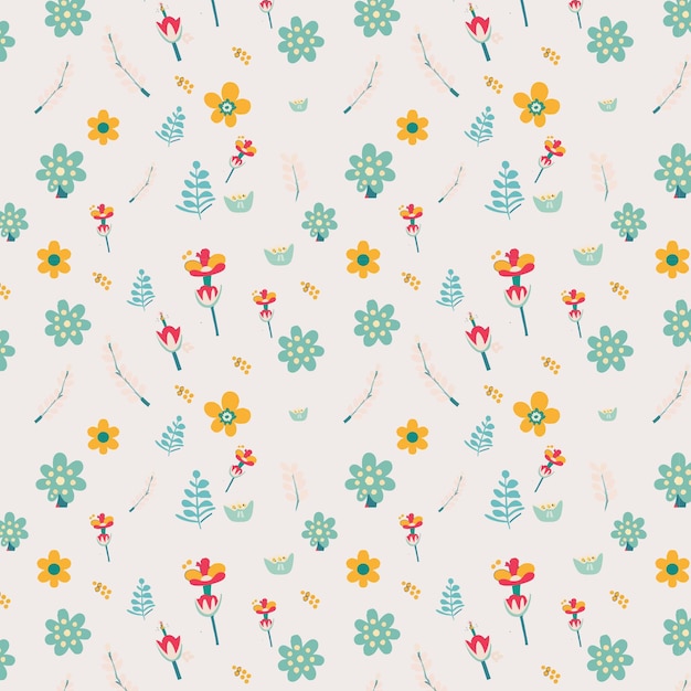 Hand painted exotic floral seamless pattern