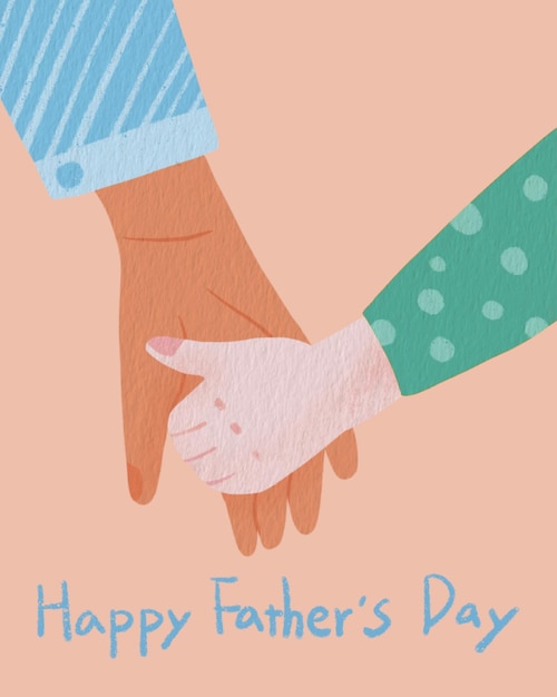 hand painted father's day illustration background