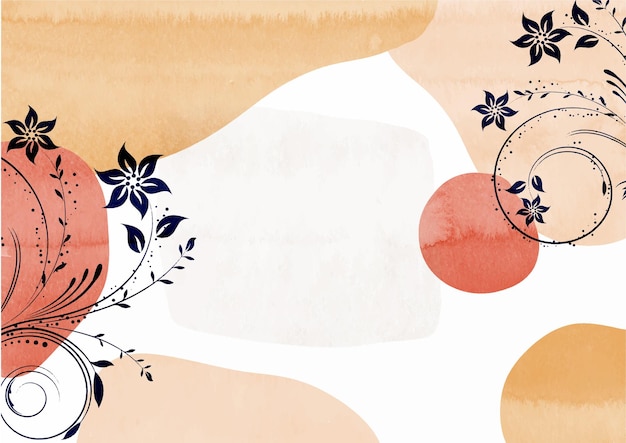 Hand painted floral watercolour background design